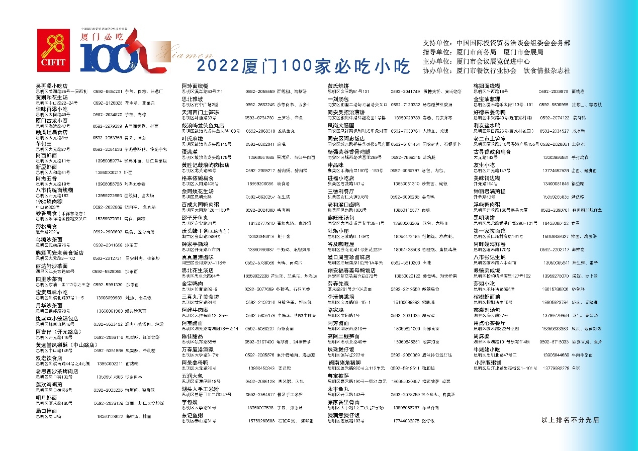 2022《廈門必吃100家餐廳》上線！重新定義廈門特色美食|餐飲界